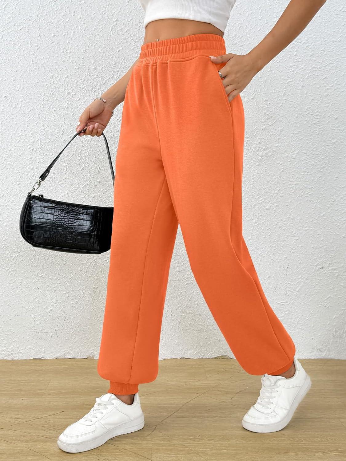 imageTrendy Queen Womens Sweatpants Baggy Athletic Joggers with Pockets Lounge PantsOrange