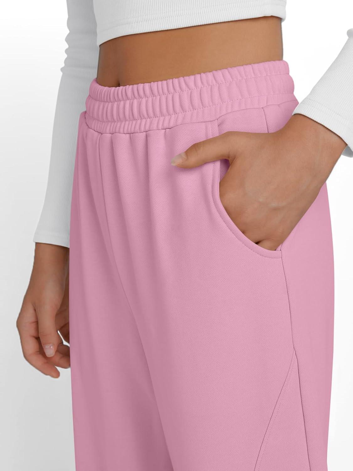 imageTrendy Queen Womens Wide Leg Sweatpants Baggy Y2K High Waisted Joggers Fall Fashion Clothes with Pockets 2025Pink