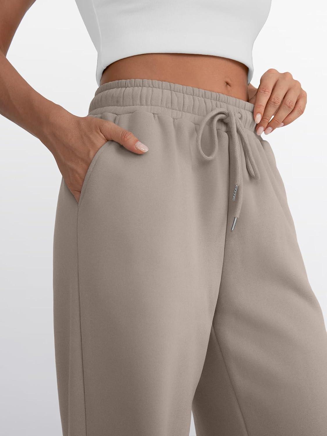 imageTrendy Queen Womens Wide Leg Sweatpants Drawstring High Waisted Lounge Barrel Pants Fall Baggy Athletic Joggers with PocketsCoffeegrey