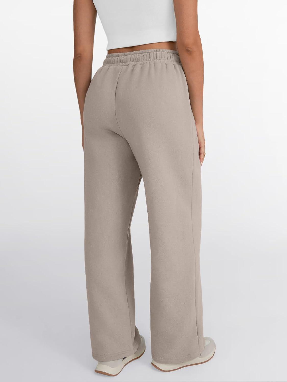 imageTrendy Queen Womens Wide Leg Sweatpants Drawstring High Waisted Lounge Barrel Pants Fall Baggy Athletic Joggers with PocketsCoffeegrey