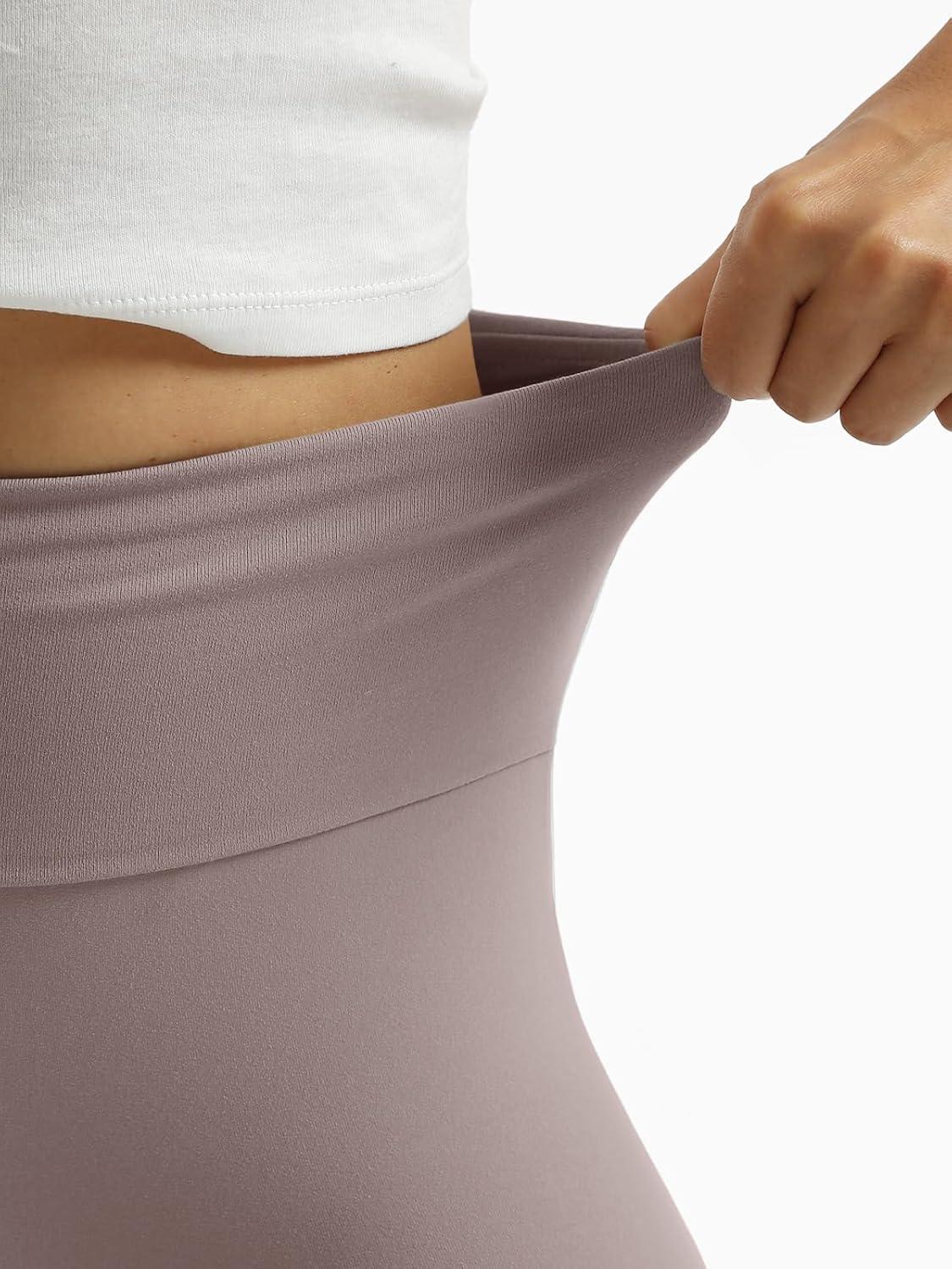 imageTrendy Queen Womens Wide Leg Yoga Pants Bootcut Workout Flare Leggings Trendy High Waisted Fold Over 2025 Fall OutfitsCoffeegrey