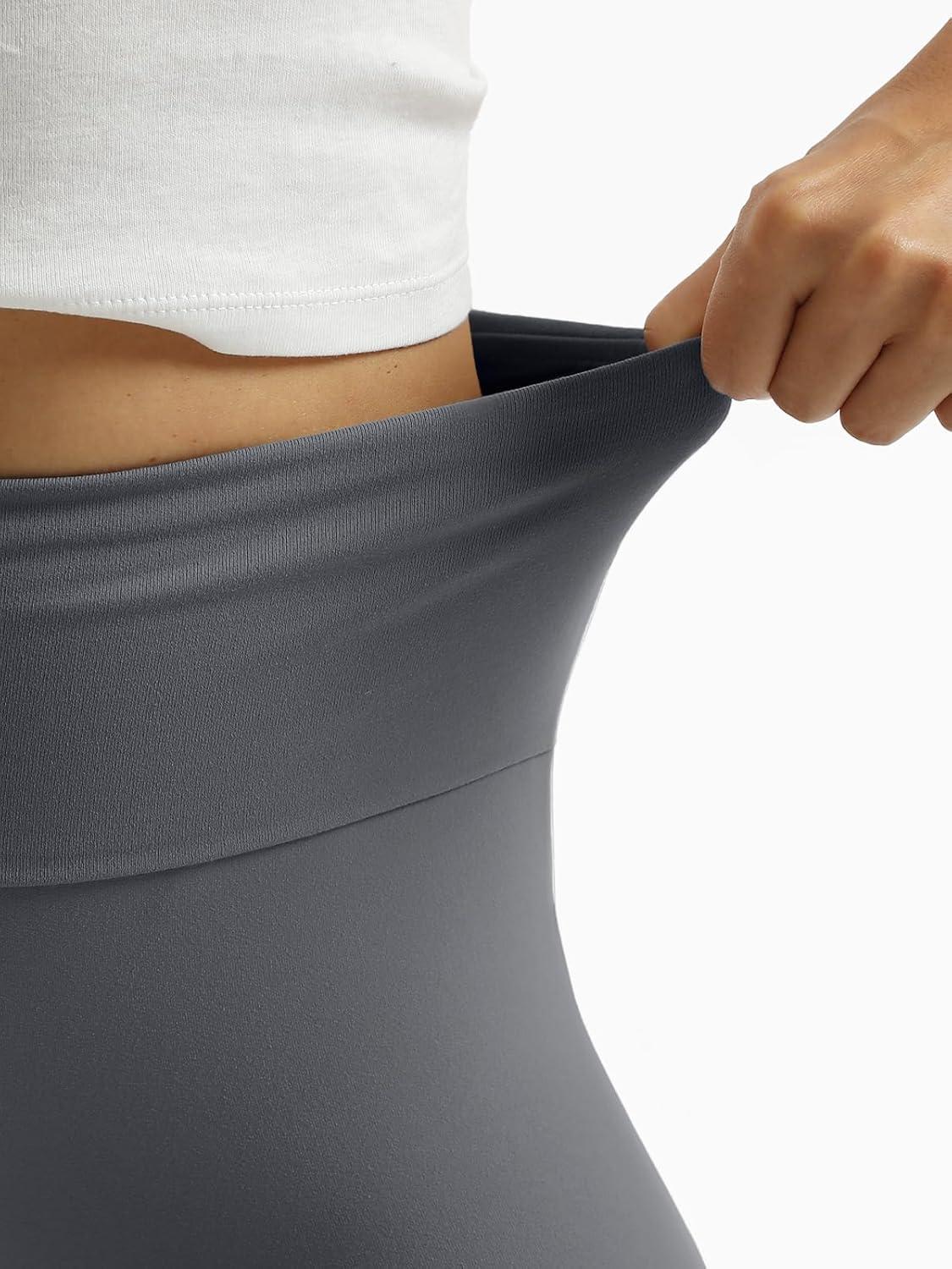 imageTrendy Queen Womens Wide Leg Yoga Pants Bootcut Workout Flare Leggings Trendy High Waisted Fold Over 2025 Fall OutfitsGrey