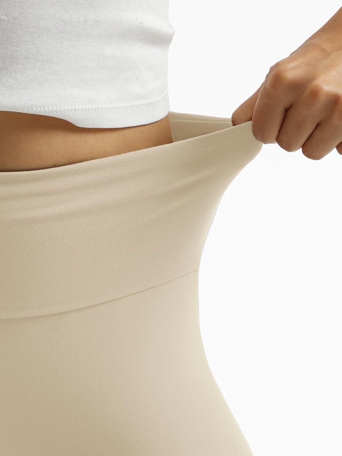 imageTrendy Queen Womens Wide Leg Yoga Pants Bootcut Workout Flare Leggings Trendy High Waisted Fold Over 2025 Fall OutfitsLightkhaki