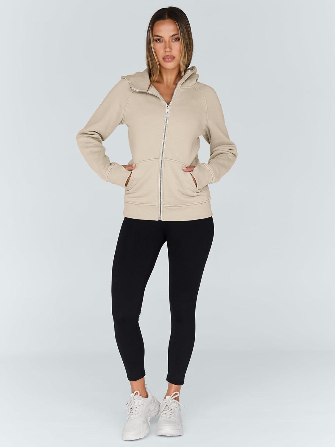 imageTrendy Queen Womens Zip Up Hoodies Fleece Jackets Oversized Sweatshirts Fall Fashion Outfits Sweaters Winter ClothesApricot