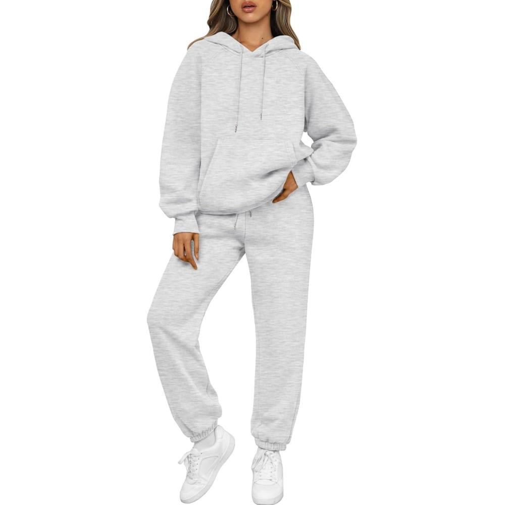 imageTrendy Queen Sweatsuits Women 2 Piece Outfits Lounge Two Piece Sets Sweatshirts Sweatpants Hoodies Tracksuits with PocketsGrey