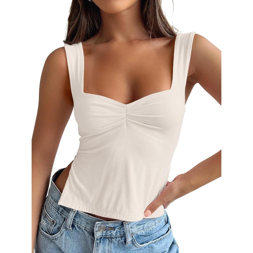 imageTrendy Queen Womens Going Out Crop Tops Backless Tank Tops Summer Y2k Teen Girls Basics Cute ClothesLightapricot