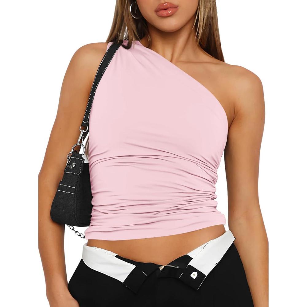 imageTrendy Queen Womens Going Out Tops Summer Spring Tank Crop Outfit Cute Y2k Shirts Corset Fashion Workout Clothes 2025Pink