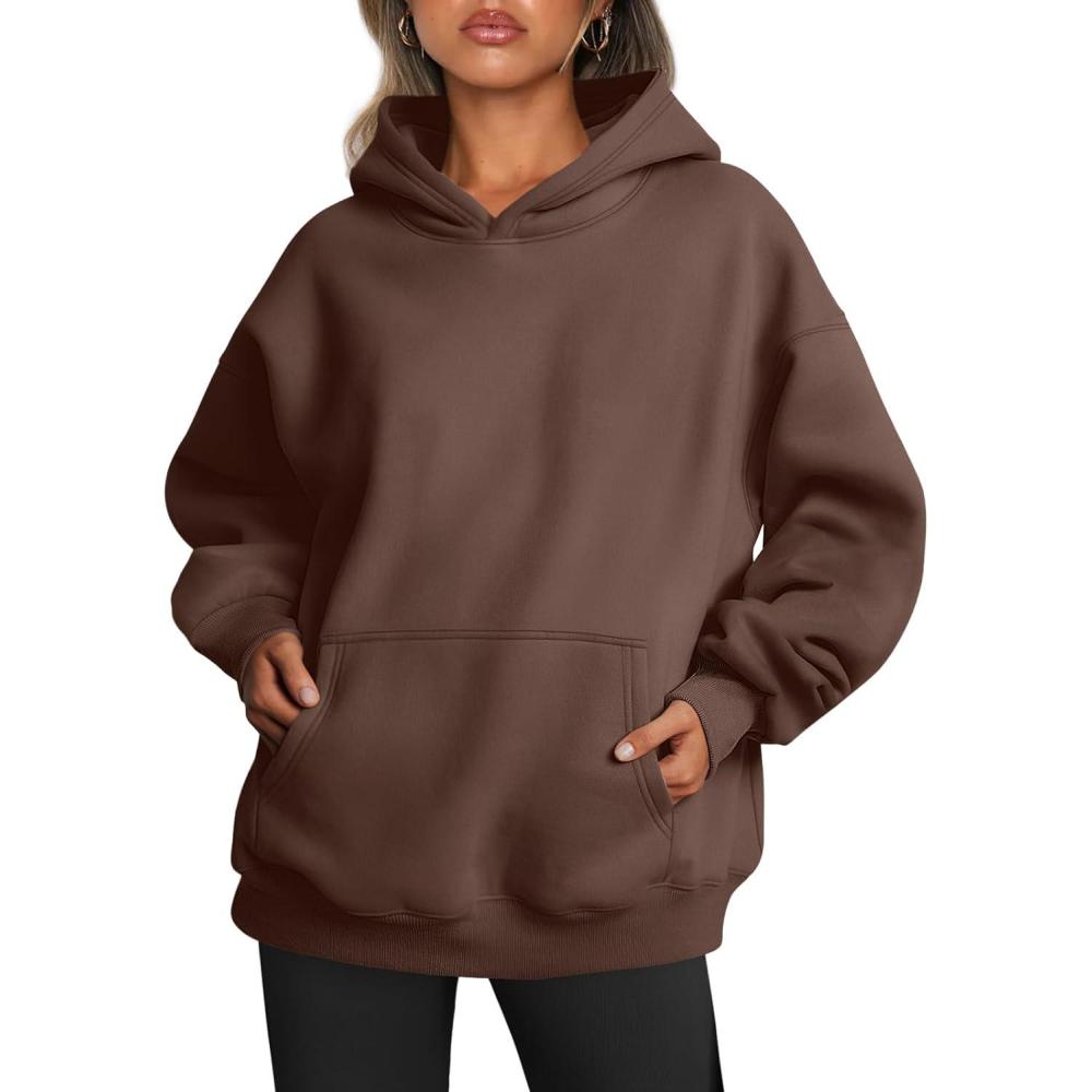 imageTrendy Queen Womens Oversized Hoodies Fleece Sweatshirts Fall Fashion Pullover Sweaters Winter ClothesChocolate Brown