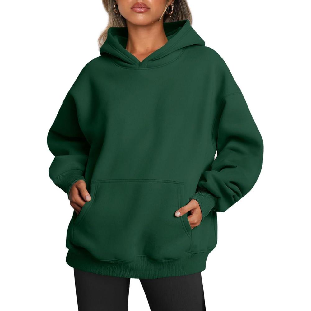 imageTrendy Queen Womens Oversized Hoodies Fleece Sweatshirts Fall Fashion Pullover Sweaters Winter ClothesDark Green