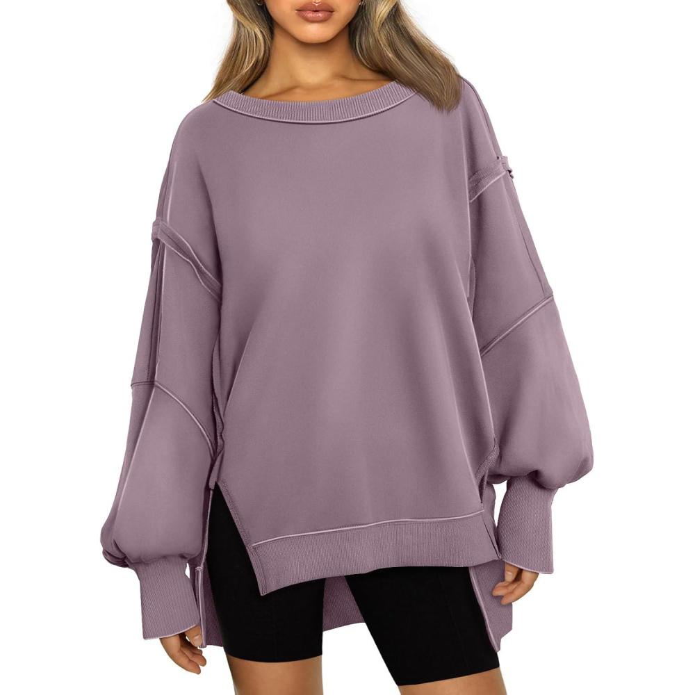 imageTrendy Queen Womens Oversized Sweatshirts Hoodies Crewneck Shirts Fall Outfits Teen Girls Y2k Winter ClothesNutmeg
