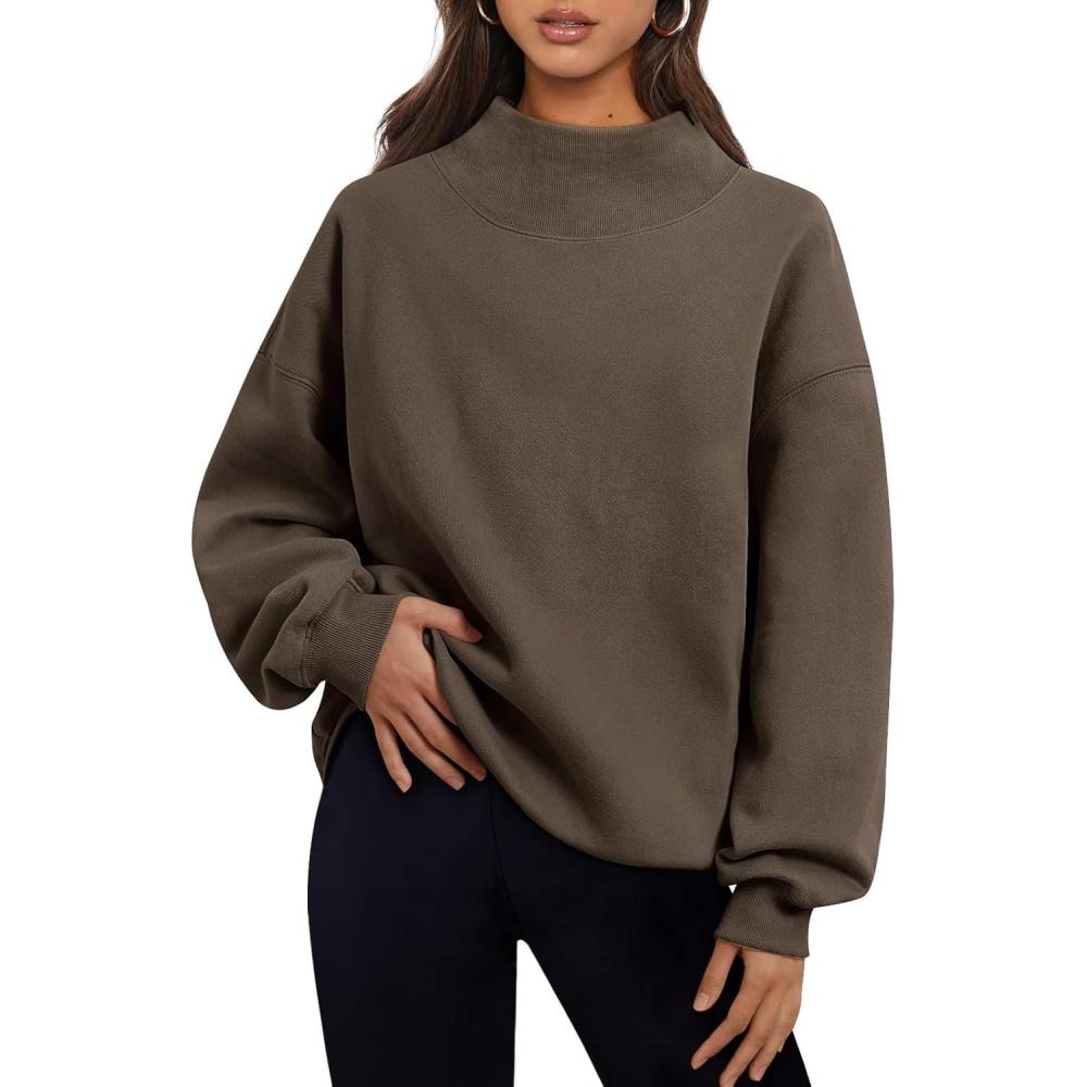 imageTrendy Queen Womens Oversized Sweatshirts Turtleneck Pullover Long Sleeve Hoodies Tops Fall Fashion Outfits 2025 ClothesCoffee