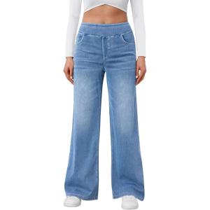 Trendy Queen Jeans for Women Wide Leg High Waisted Stretchy Straight Baggy Jeans Fashion Denim Fall Pants 2025(Light Blue)