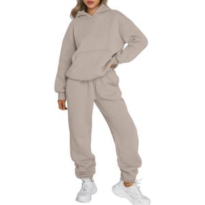 Trendy Queen Sweatsuits Women 2 Piece Outfit Two Piece Lounge Sets Hoodies and Sweatpants Fall Fashion Clothes 2025 Tracksuit(Coffeegrey)