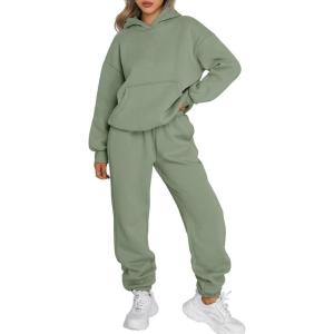 Trendy Queen Sweatsuits Women 2 Piece Outfit Two Piece Lounge Sets Hoodies and Sweatpants Fall Fashion Clothes 2025 Tracksuit(Green)