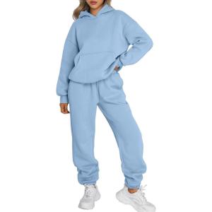 Trendy Queen Sweatsuits Women 2 Piece Outfit Two Piece Lounge Sets Hoodies and Sweatpants Fall Fashion Clothes 2025 Tracksuit(Lightblue)