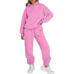 Trendy Queen Sweatsuits Women 2 Piece Outfit Two Piece Lounge Sets Hoodies and Sweatpants Fall Fashion Clothes 2025 Tracksuit(Pink)