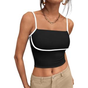 Trendy Queen Womens Camisole Tube Tops with Adjustable Spaghetti Strap Cute Summer Going Out Crop Tops 2025
