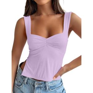 Trendy Queen Womens Going Out Crop Tops Backless Tank Tops Summer Y2k Teen Girls Basics Cute Clothes(Mauve)