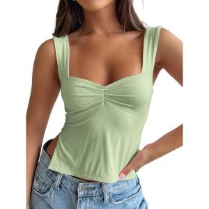 Trendy Queen Womens Going Out Crop Tops Backless Tank Tops Summer Y2k Teen Girls Basics Cute Clothes(Palegreen)