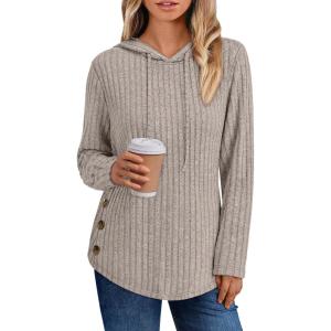 Trendy Queen Womens Hoodies Oversized Sweatshirts Long Sleeve Shirts Sweaters Fall Pullovers Tops(Apricot)