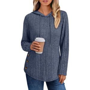 Trendy Queen Womens Hoodies Oversized Sweatshirts Long Sleeve Shirts Sweaters Fall Pullovers Tops(Blue)