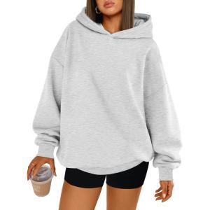 Trendy Queen Womens Oversized Hoodies Comfy Sweatshirts Fall Fashion 2025 Outfits Casual Tops Fleece Clothes with Pockets(Grey)