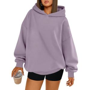 Trendy Queen Womens Oversized Hoodies Comfy Sweatshirts Fall Fashion 2025 Outfits Casual Tops Fleece Clothes with Pockets(Lightpurple)