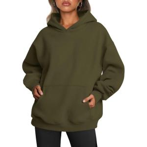 Trendy Queen Womens Oversized Hoodies Fleece Sweatshirts Fall Fashion Pullover Sweaters Winter Clothes(Army Green)