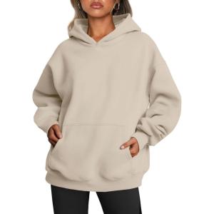 Trendy Queen Womens Oversized Hoodies Fleece Sweatshirts Fall Fashion Pullover Sweaters Winter Clothes(Beige)
