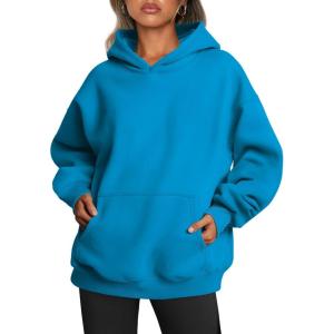Trendy Queen Womens Oversized Hoodies Fleece Sweatshirts Fall Fashion Pullover Sweaters Winter Clothes(Blue)