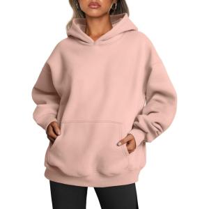 Trendy Queen Womens Oversized Hoodies Fleece Sweatshirts Fall Fashion Pullover Sweaters Winter Clothes(Blush Pink)
