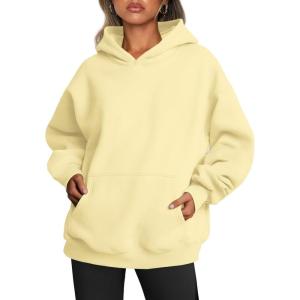 Trendy Queen Womens Oversized Hoodies Fleece Sweatshirts Fall Fashion Pullover Sweaters Winter Clothes(Butteryellow)