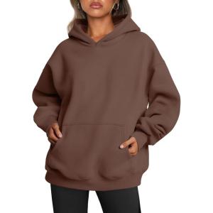 Trendy Queen Womens Oversized Hoodies Fleece Sweatshirts Fall Fashion Pullover Sweaters Winter Clothes(Coffee)