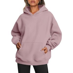 Trendy Queen Womens Oversized Hoodies Fleece Sweatshirts Fall Fashion Pullover Sweaters Winter Clothes(Dark Pink)