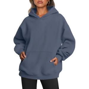 Trendy Queen Womens Oversized Hoodies Fleece Sweatshirts Fall Fashion Pullover Sweaters Winter Clothes(Dusty Blue)