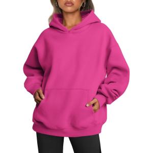 Trendy Queen Womens Oversized Hoodies Fleece Sweatshirts Fall Fashion Pullover Sweaters Winter Clothes(Hot Pink)