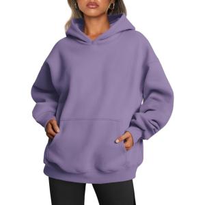 Trendy Queen Womens Oversized Hoodies Fleece Sweatshirts Fall Fashion Pullover Sweaters Winter Clothes(Light Purple)