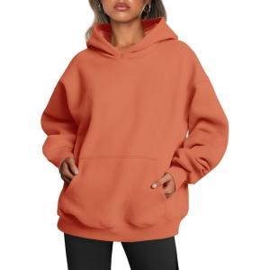 Trendy Queen Womens Oversized Hoodies Fleece Sweatshirts Fall Fashion Pullover Sweaters Winter Clothes(Melon Orange)