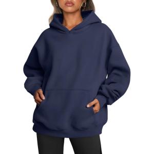 Trendy Queen Womens Oversized Hoodies Fleece Sweatshirts Fall Fashion Pullover Sweaters Winter Clothes(Navy)