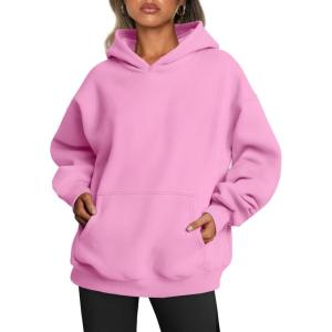 Trendy Queen Womens Oversized Hoodies Fleece Sweatshirts Fall Fashion Pullover Sweaters Winter Clothes(Pink)
