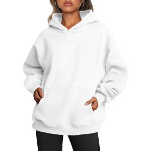 Trendy Queen Womens Oversized Hoodies Fleece Sweatshirts Fall Fashion Pullover Sweaters Winter Clothes(White)