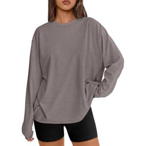 Trendy Queen Womens Oversized Long Sleeve T Shirts 2025 Basic Crewneck Tee Fall Tops Casual Workout Y2K Clothes(Netmeg)