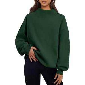 Trendy Queen Womens Oversized Sweatshirts Turtleneck Pullover Long Sleeve Hoodies Tops Fall Fashion Outfits 2025 Clothes(Darkgreen)