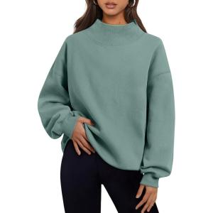 Trendy Queen Womens Oversized Sweatshirts Turtleneck Pullover Long Sleeve Hoodies Tops Fall Fashion Outfits 2025 Clothes(Green)