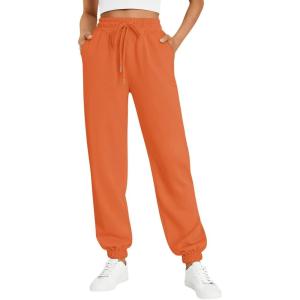 Trendy Queen Women’s Sweatpants Athletic Joggers Baggy Pants Lounge Bottom 2025 Fall Fashion with Pockets(Orange)