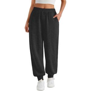 Trendy Queen Womens Sweatpants Baggy Athletic Joggers with Pockets Lounge Pants(Blackgrey)