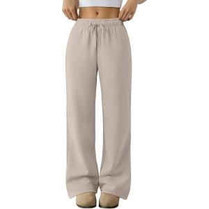 Trendy Queen Womens Sweatpants Baggy Wide Leg Barrel Pants Lounge Comfy Palazzo Joggers with Pockets(Coffeegrey)