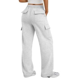 Trendy Queen Womens Sweatpants Wide Leg Cargo Barrel Baggy Pants Joggers Fall Clothes Work 2025 Travel Outfits(Grey)