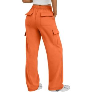 Trendy Queen Womens Sweatpants Wide Leg Cargo Barrel Baggy Pants Joggers Fall Clothes Work 2025 Travel Outfits(Orange)