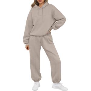 Trendy Queen Womens Sweatsuits 2 Piece Outfits Lounge Sweat Sets Oversized Hoodies and Baggy Sweatpants Travel Tracksuit(Coffeegery)